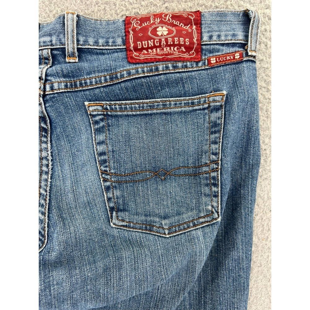Lucky Brand Mid‎ Rise Flare Jeans Womens 34x31 Blue Denim Regular Made in USA